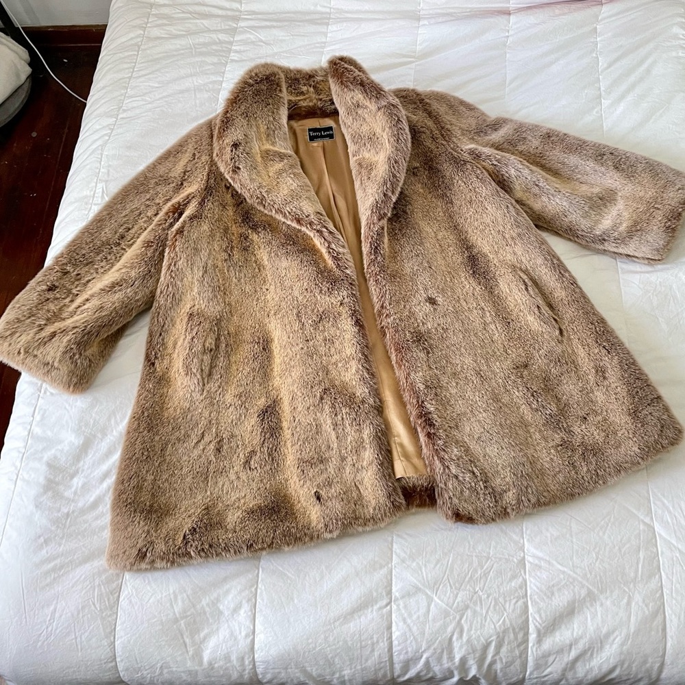 Terry Lewis Red Fox Faux Coat Large